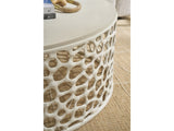 Coral White/Quartz Stone Cocktail Table - Ornate Home