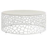 Coral White/Quartz Stone Cocktail Table - Ornate Home
