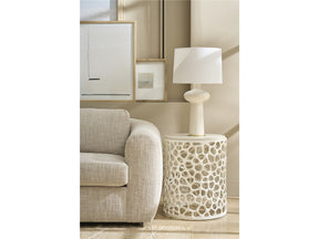 Coral White/Quartz Stone Side Table - Ornate Home