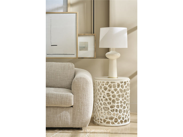 Coral White/Quartz Stone Side Table - Ornate Home
