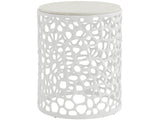 Coral White/Quartz Stone Side Table - Ornate Home
