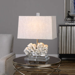 Coral White Sculpture Table Lamp - Ornate Home