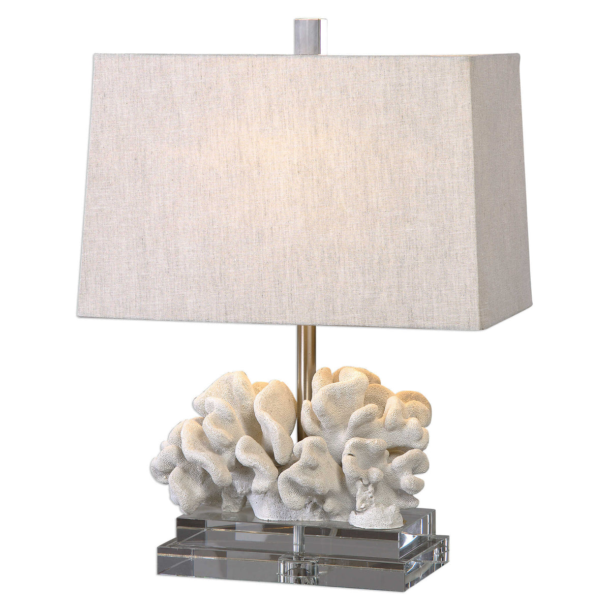Coral White Sculpture Table Lamp - Ornate Home