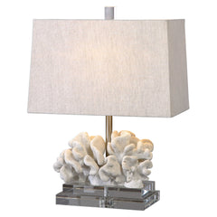 Coral White Sculpture Table Lamp - Ornate Home