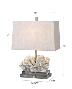 Coral White Sculpture Table Lamp - Ornate Home