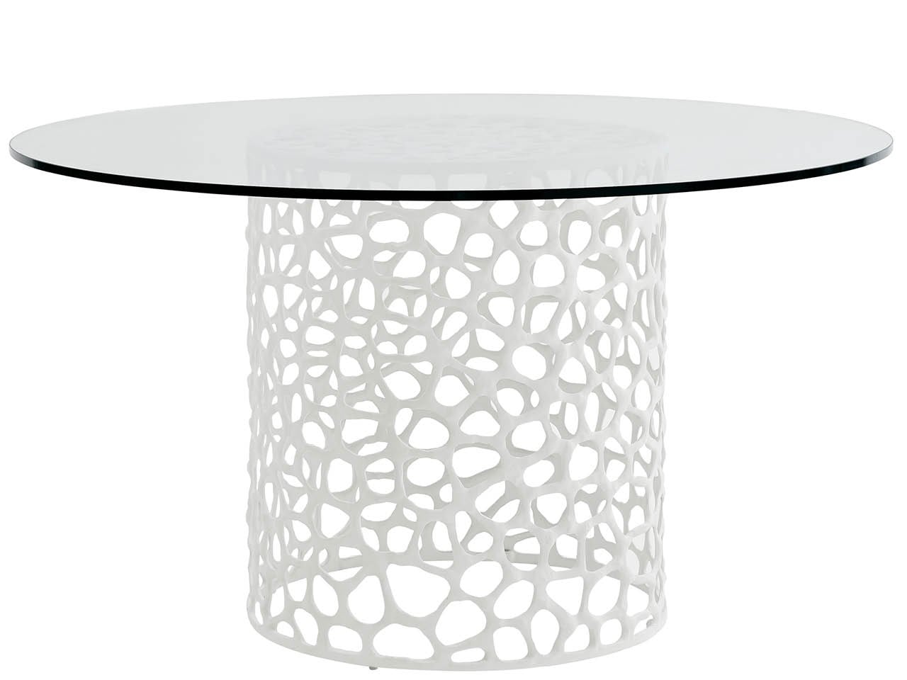 Coral White/Tempered Glass Dining Table 54 - Ornate Home