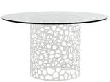 Coral White/Tempered Glass Dining Table 60 - Ornate Home