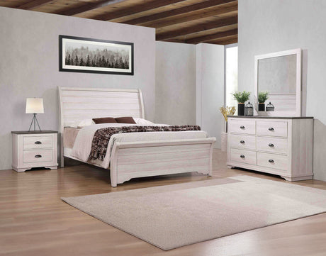 Coralee Chalk/Grey Sleigh Bedroom Set - Ornate Home