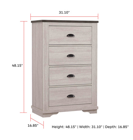 Coralee Chalk/Grey Sleigh Bedroom Set - Ornate Home