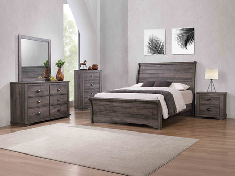 Coralee Gray Sleigh Bedroom Set - Ornate Home