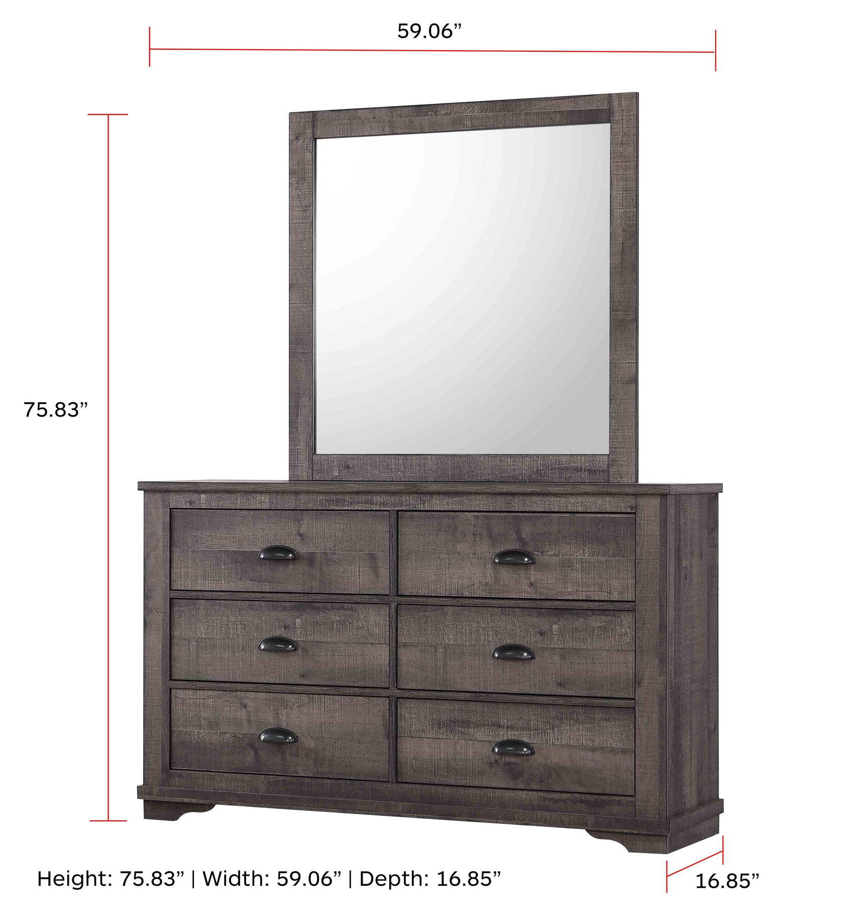 Coralee Gray Sleigh Bedroom Set - Ornate Home