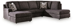 Coralene Onyx 2-Piece Sectional with Right-Arm Facing Chaise - Ornate Home
