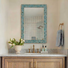 Coralie Blue/Gold/Green Tile Mirror - Ornate Home