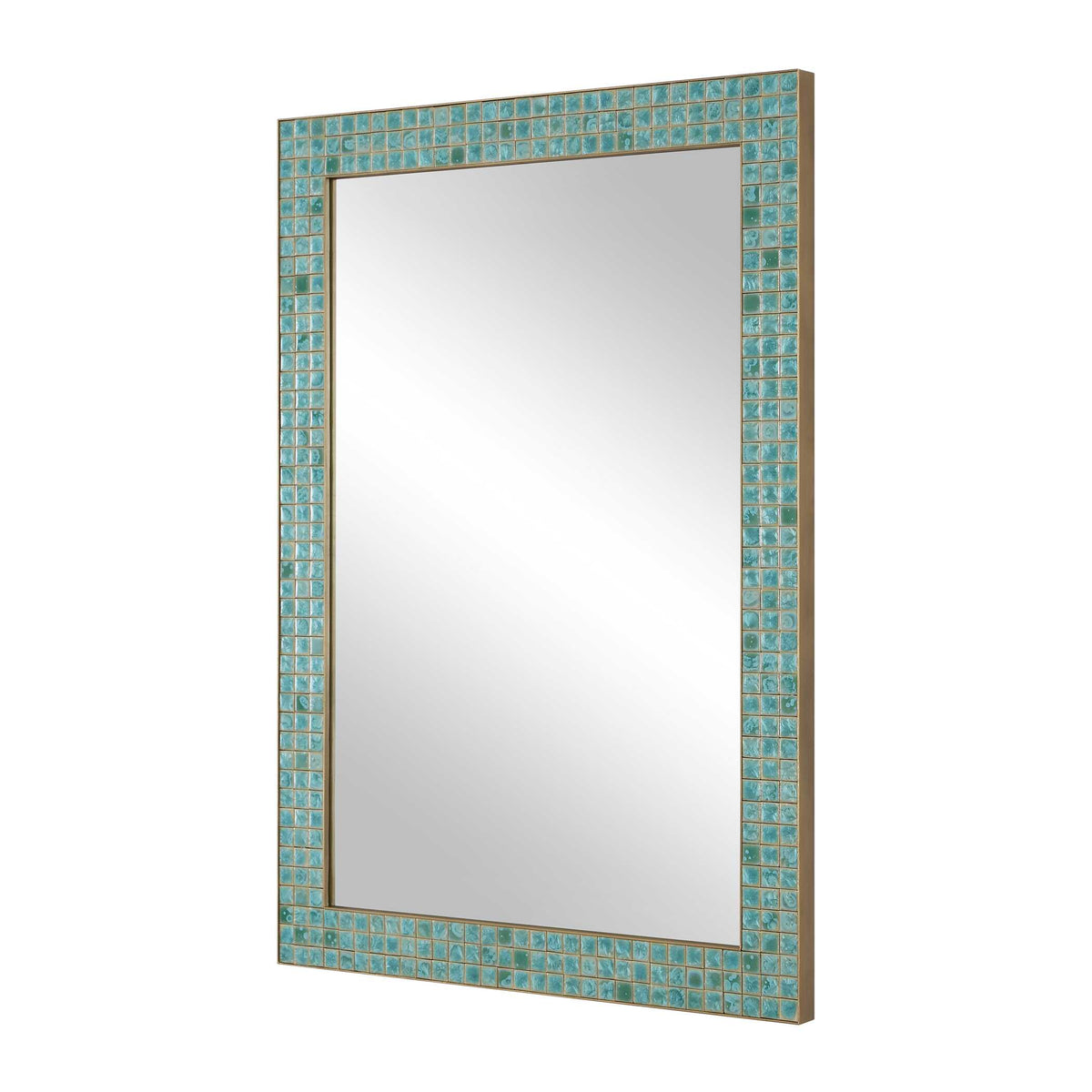 Coralie Blue/Gold/Green Tile Mirror - Ornate Home