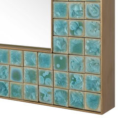 Coralie Blue/Gold/Green Tile Mirror - Ornate Home