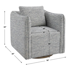 Corben Blue Swivel Chair - Ornate Home