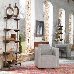 Corben Gray Swivel Chair - Ornate Home