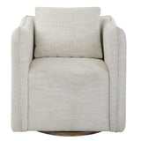 Corben White Swivel Armchair - Ornate Home