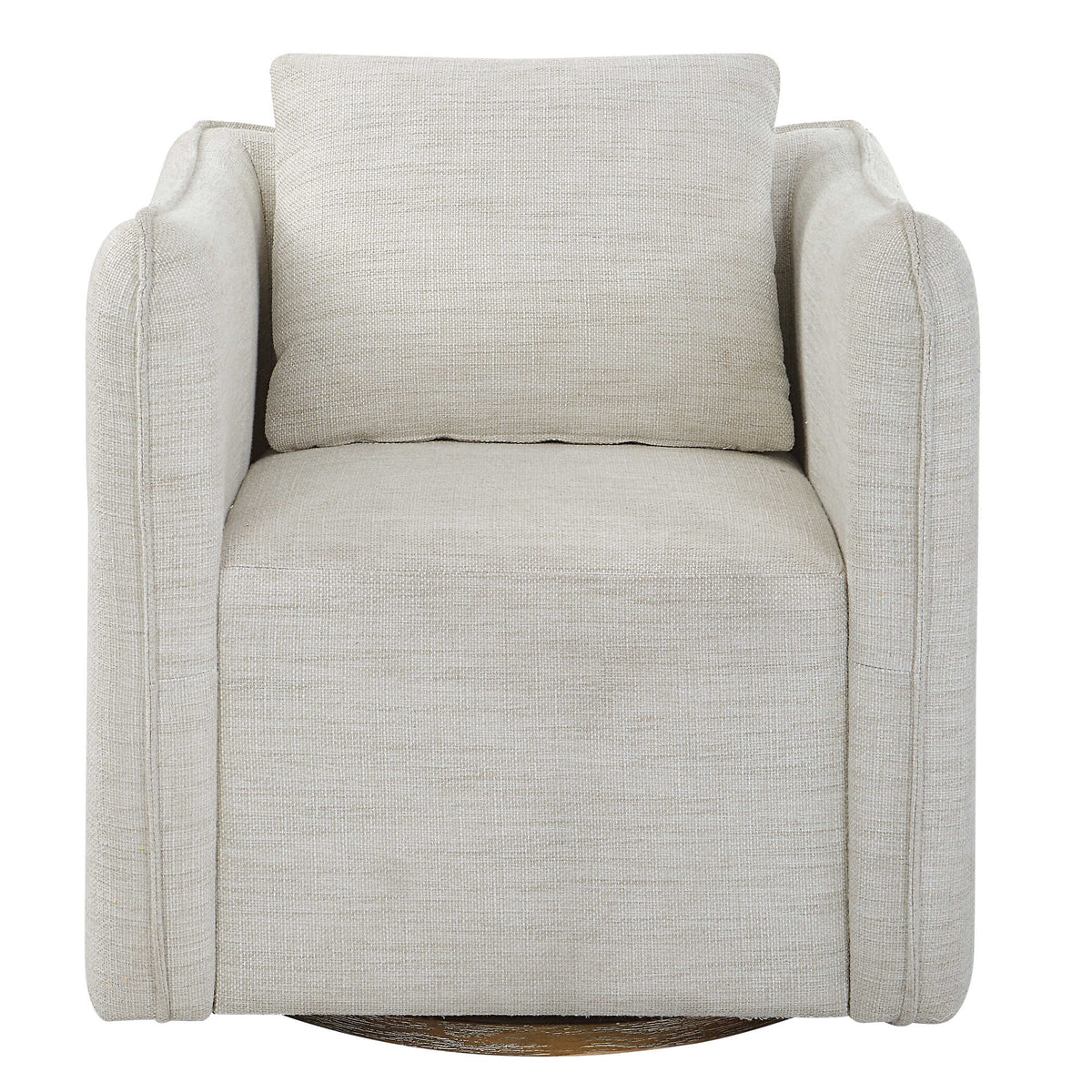Corben White Swivel Armchair - Ornate Home