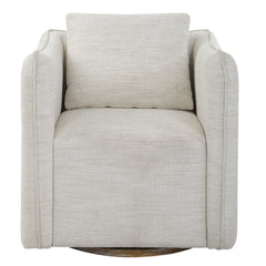 Corben White Swivel Armchair - Ornate Home