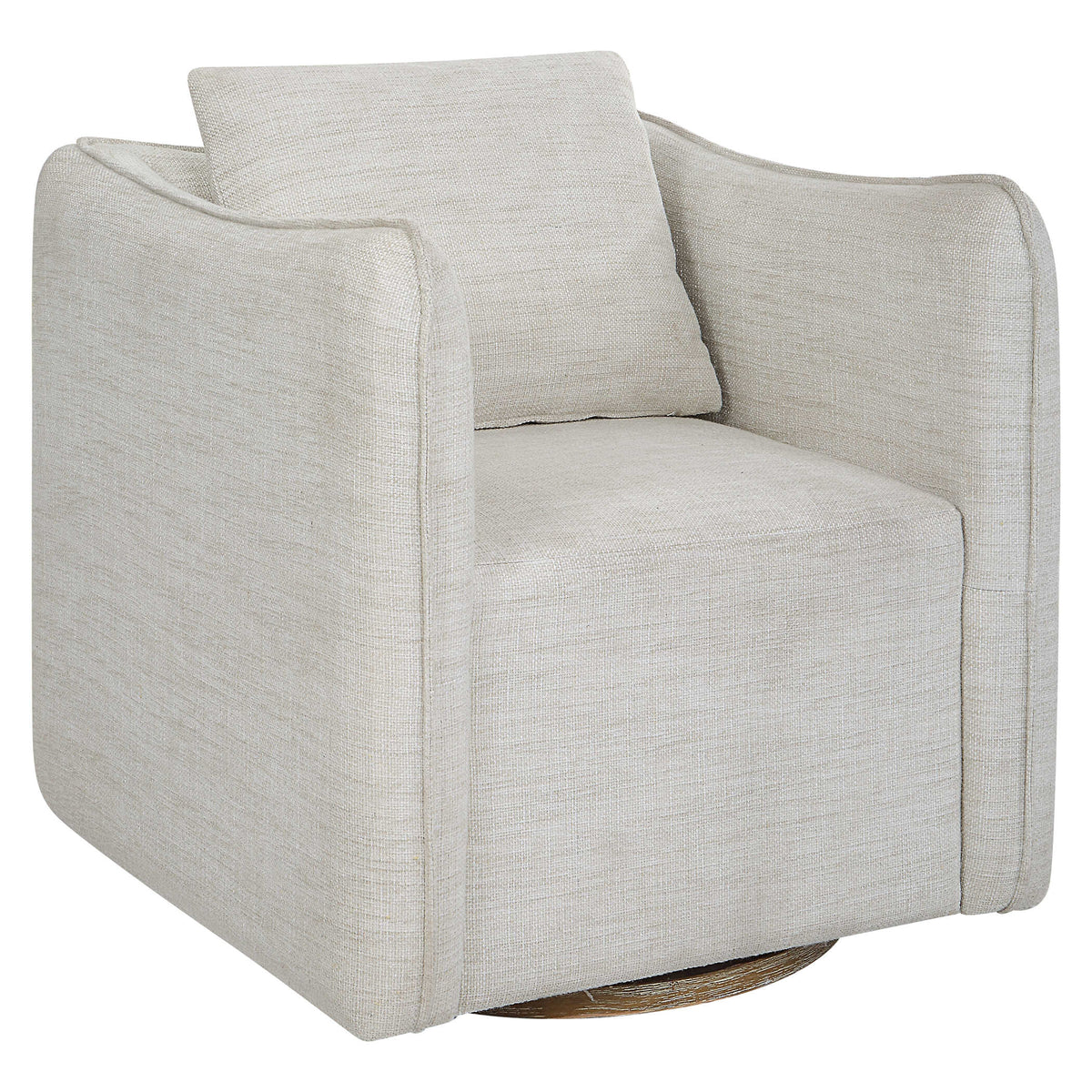 Corben White Swivel Armchair - Ornate Home
