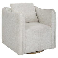 Corben White Swivel Armchair - Ornate Home