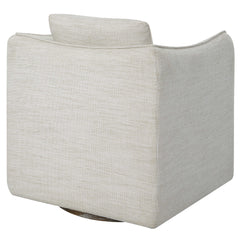 Corben White Swivel Armchair - Ornate Home