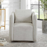 Corben White Swivel Armchair - Ornate Home