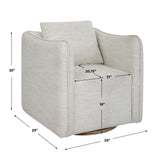 Corben White Swivel Armchair - Ornate Home