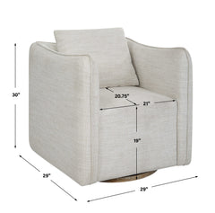 Corben White Swivel Armchair - Ornate Home