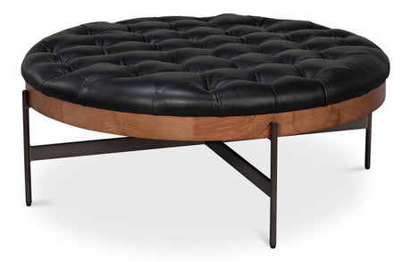 Corbet Black Cocktail Ottoman - Ornate Home