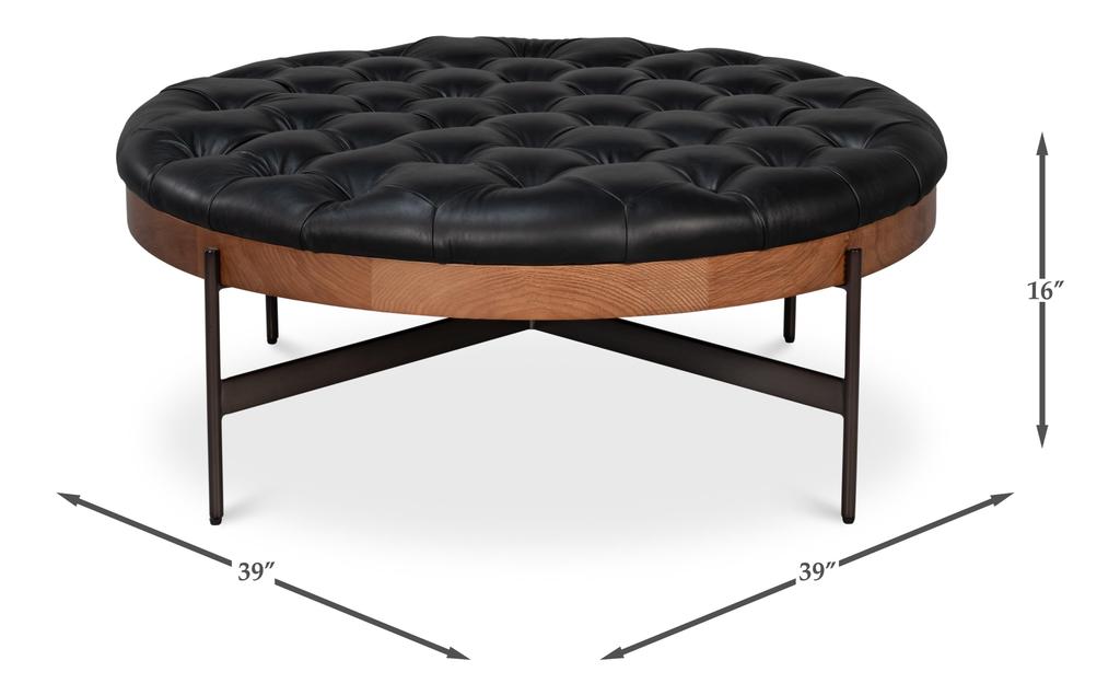 Corbet Black Cocktail Ottoman - Ornate Home