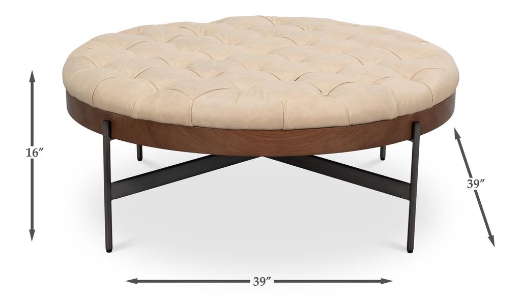 Corbet White Cocktail Ottoman - Ornate Home
