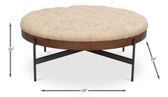Corbet White Cocktail Ottoman - Ornate Home