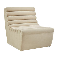 Corbin Bisque Performance Fleece Armless Accent Chair - Ornate Home