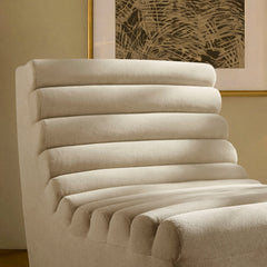 Corbin Bisque Performance Fleece Armless Accent Chair - Ornate Home
