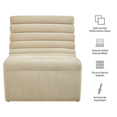 Corbin Bisque Performance Fleece Armless Accent Chair - Ornate Home