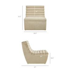 Corbin Bisque Performance Fleece Armless Accent Chair - Ornate Home