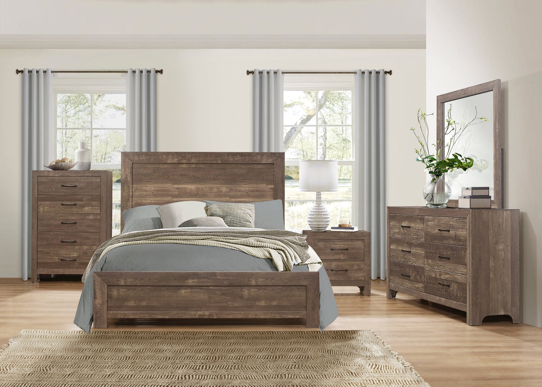 Corbin Brown King Panel Bed - Ornate Home