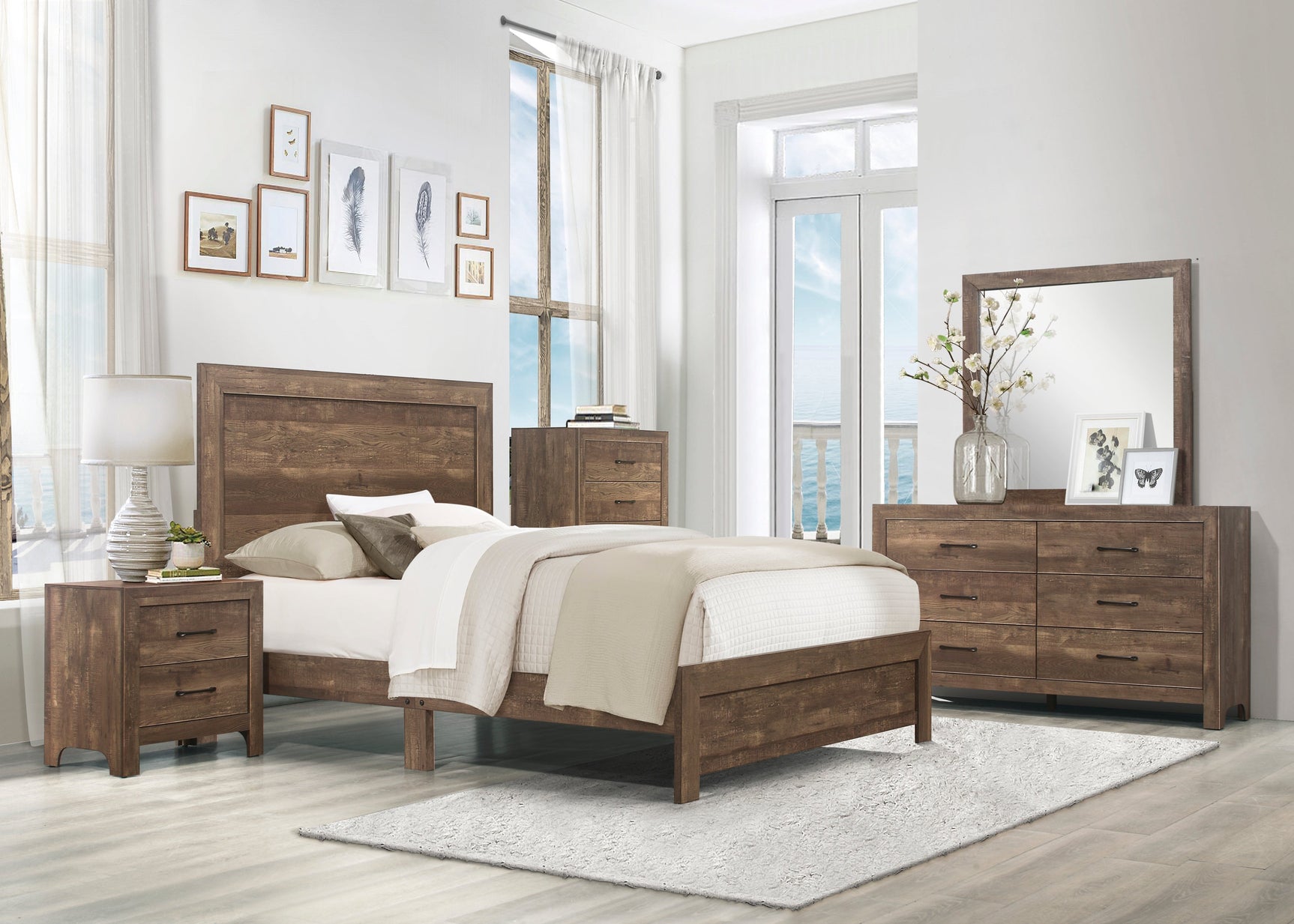 Corbin Brown King Panel Bed - Ornate Home