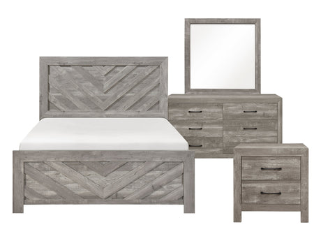Corbin Gray 4-Piece Queen Bedroom Set (V-Pattern) - Ornate Home