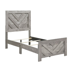 Corbin Gray 4-Piece Twin Bedroom Set (V-Pattern) - Ornate Home
