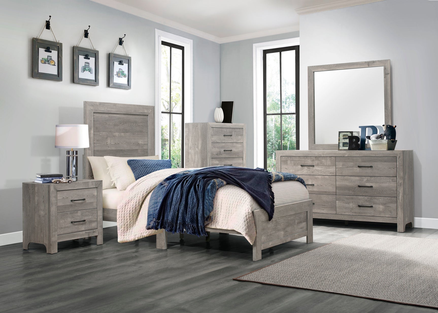 Corbin Gray 4-piece Twin Bedroom Set - Ornate Home