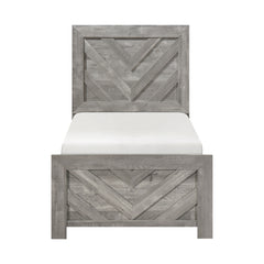 Corbin Gray 5-Piece Twin Bedroom Set (V-Pattern) - Ornate Home