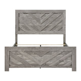 Corbin Gray Chevron Pattern California King Bed - Ornate Home