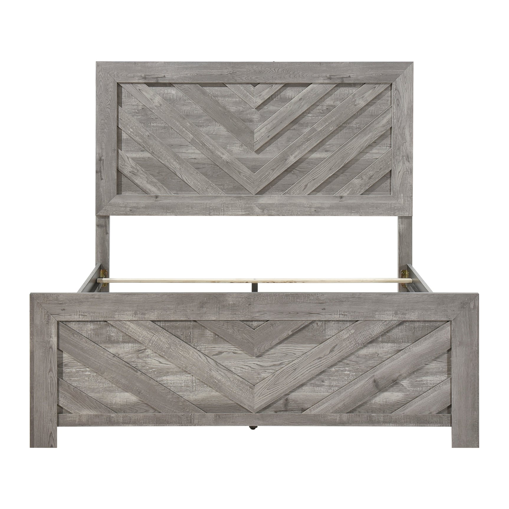 Corbin Gray Chevron Pattern California King Bed - Ornate Home