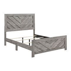 Corbin Gray Chevron Pattern California King Bed - Ornate Home