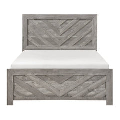 Corbin Gray Chevron Pattern California King Bed - Ornate Home