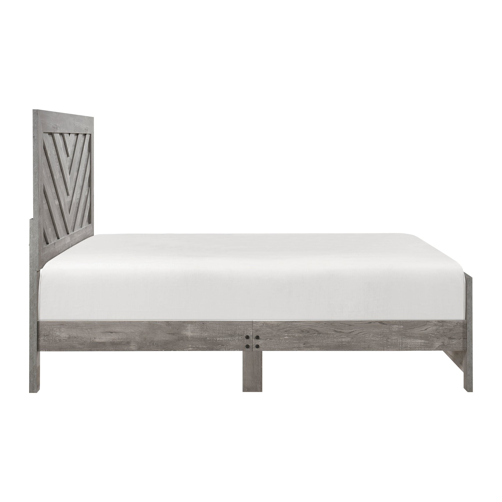 Corbin Gray Chevron Pattern Eastern King Bed - Ornate Home