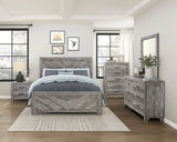 Corbin Gray Chevron Pattern Eastern King Bed - Ornate Home